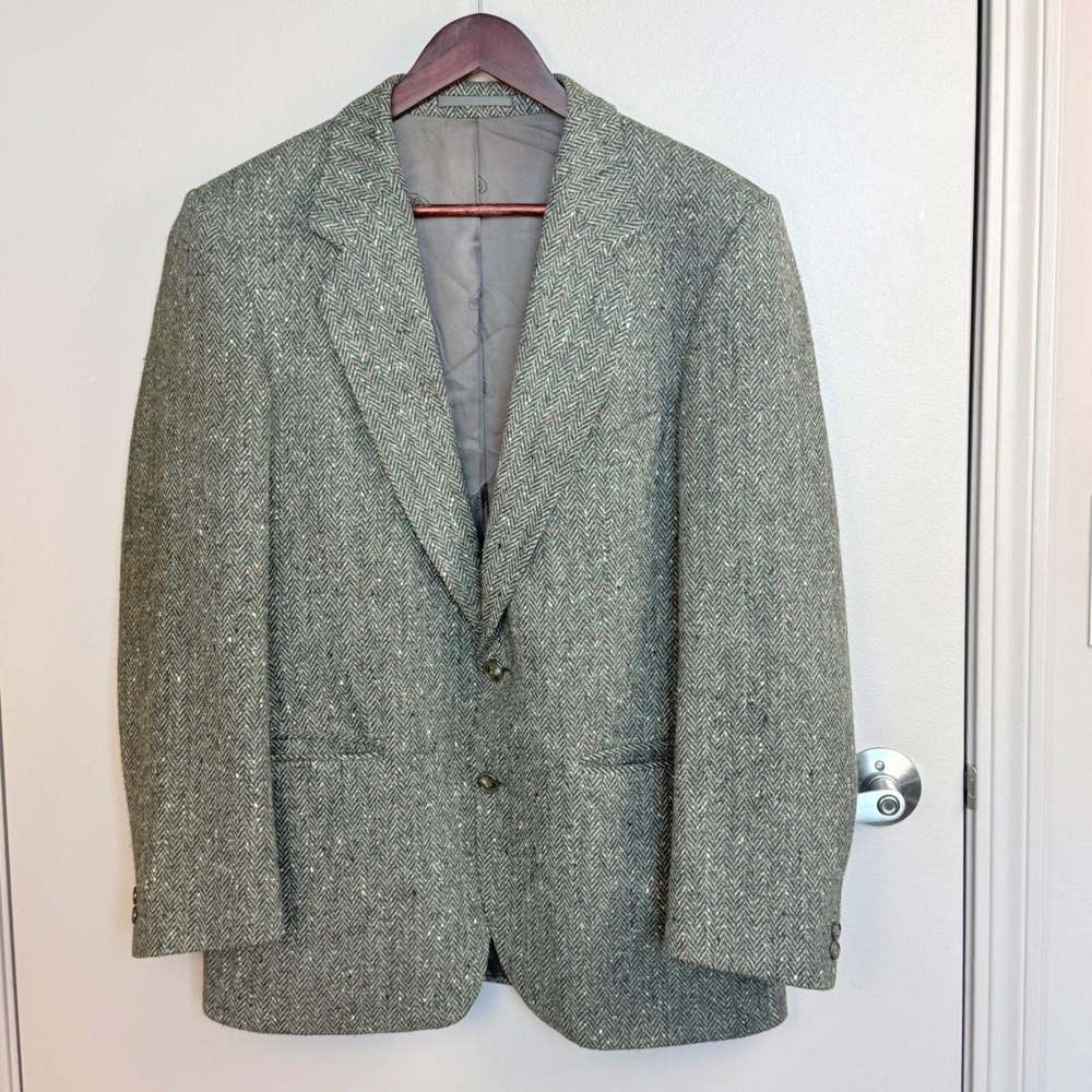 Vintage Magee Donegal Tweed Sport Coat 40R Handwoven Ireland Double Vent 1970's - Picture 14 of 14